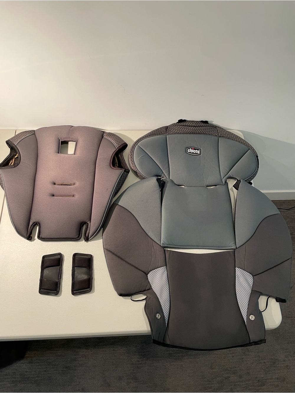 Chicco MyFit Harness + Booster Car Seat Cover Fabric 10840 Partial Set OEM Gray